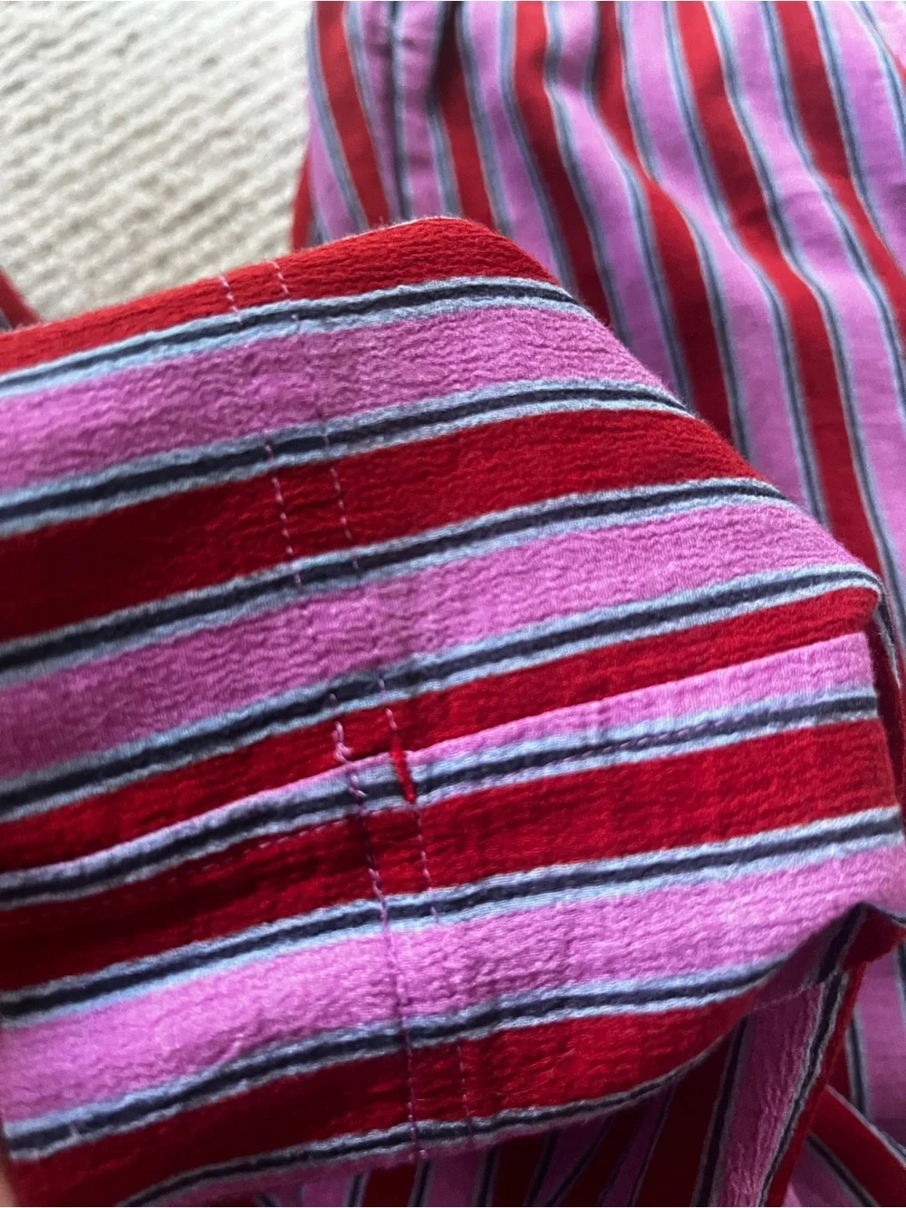 XiRENA Pink and Red Striped Ankle Pants - Picture 6 of 7